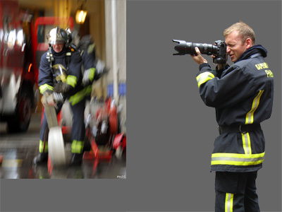 Voici les photographes des pompiers de Paris surnom�s le(birp)